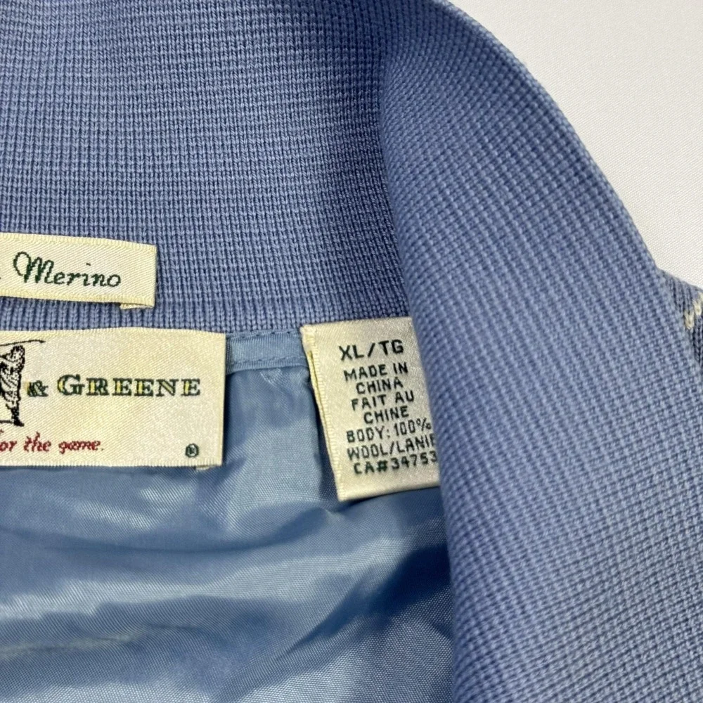 Fairway & Greene Sweater Vest Mens Extra Large Blue Argyle Quarter Zip Golf‎